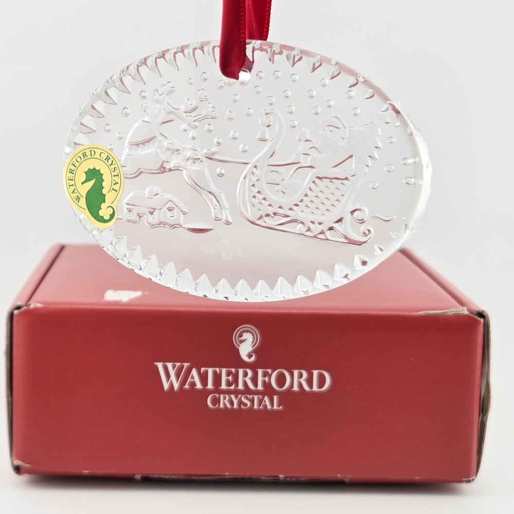 Waterford Ornament Twas The Night Before Christmas 164225 Santa Sleigh Reindeer